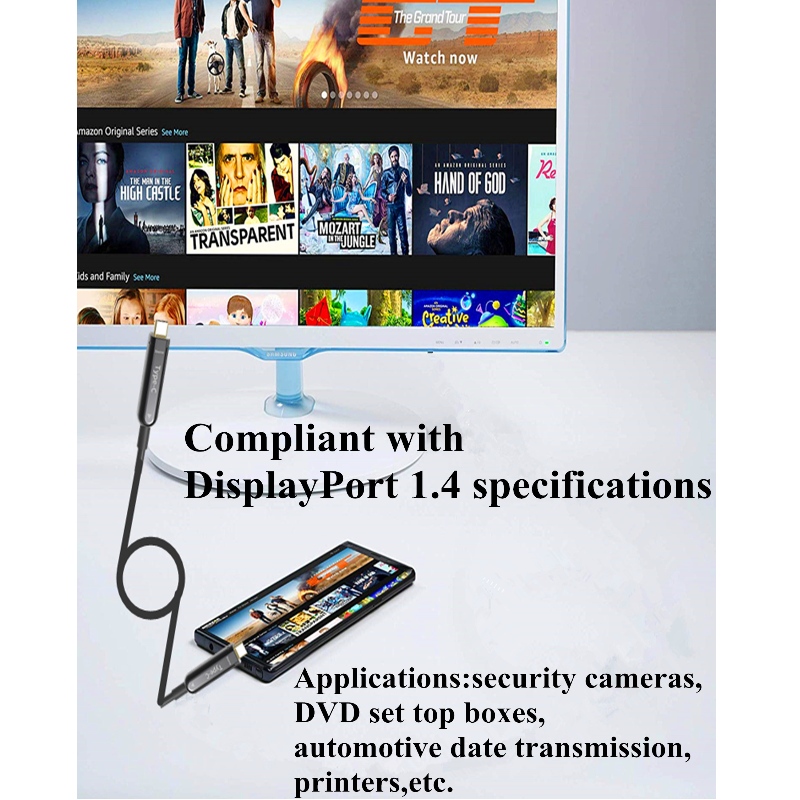 Kabel aoc 20 M (65 stóp) typu C 4K * 2 K przy 60 Hz 10 g dla telefonu komórkowego apple macbook podłączonego do telewizora HD