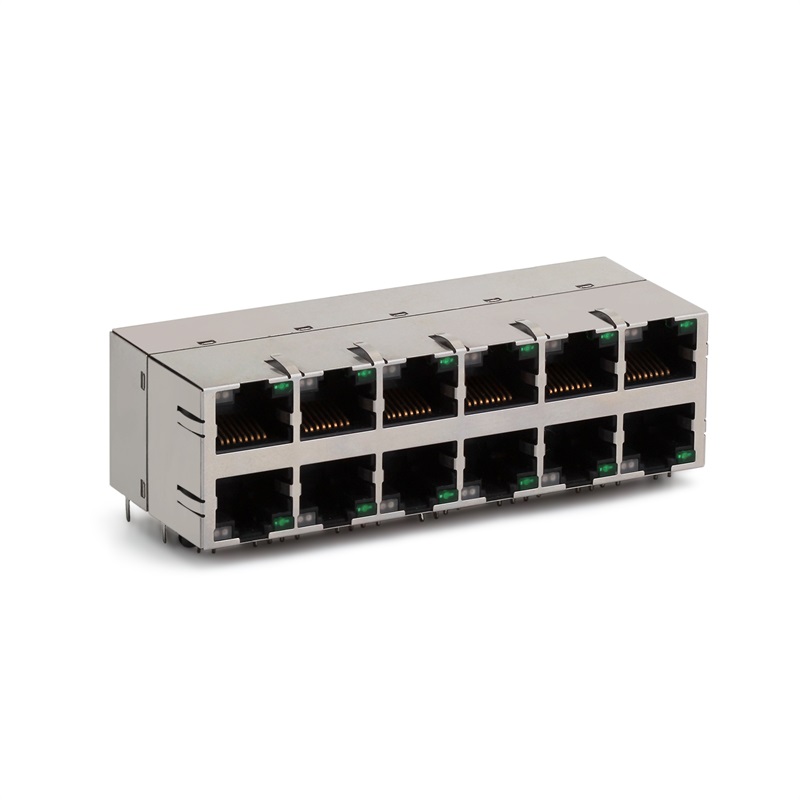 RJ45,2X6 (filtr), dioda LED, obudowa osłony