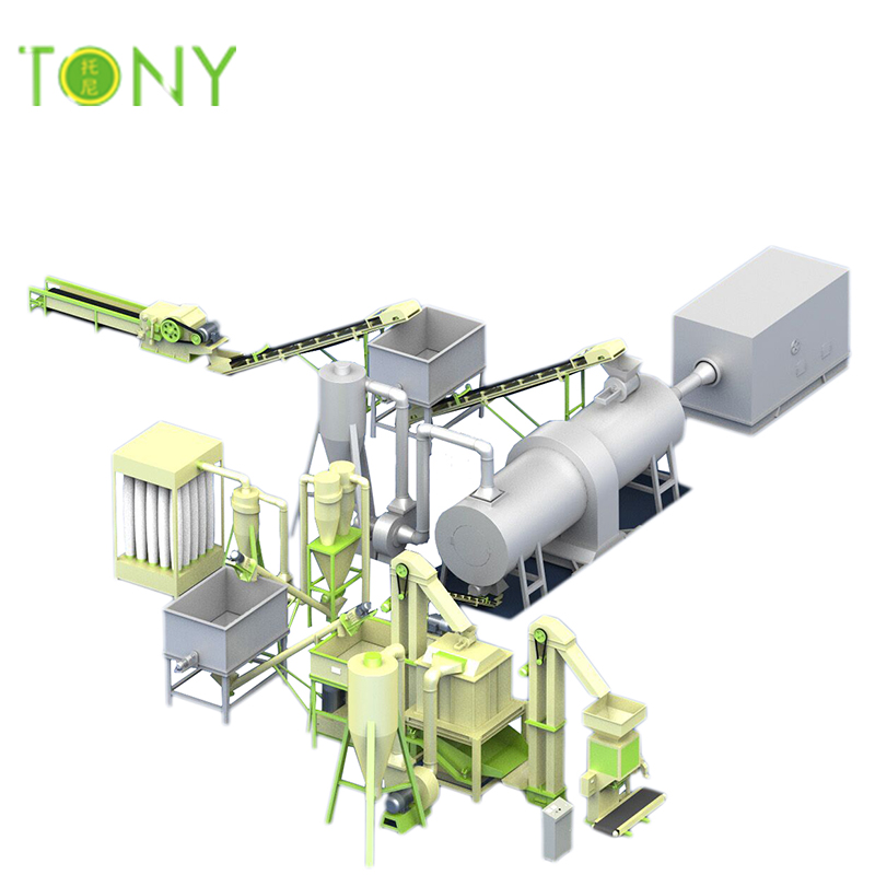 TONY wysokiej jakości i profesjonalna technologia instalacji na pellet z biomasy 7-8 ton / godz