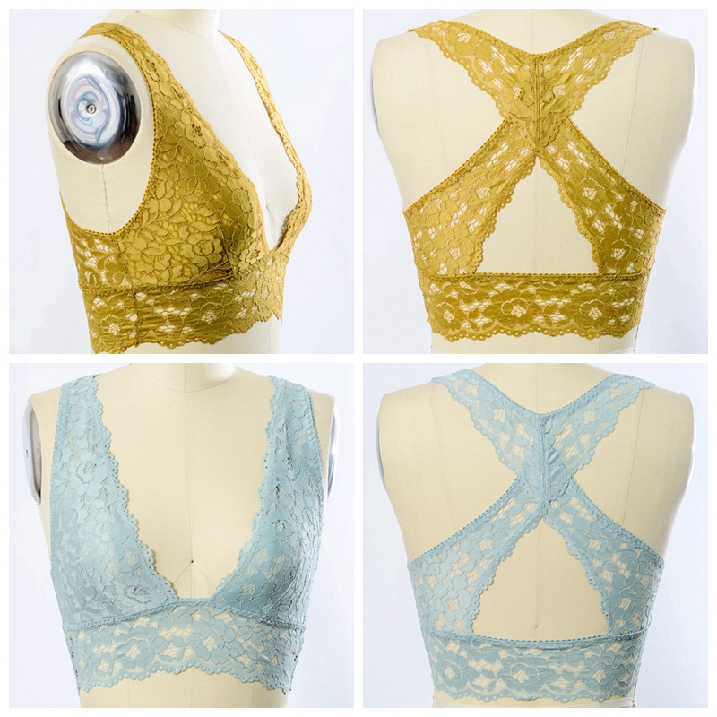 GA-5418 Grace Girl Plunge Racerback Lace Bralette Hurtownie