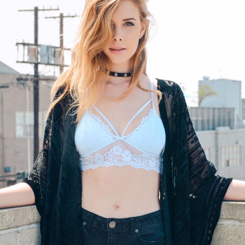 GA-5430 Grace Girl Floral Lace Strappy Bralette Hurtownie