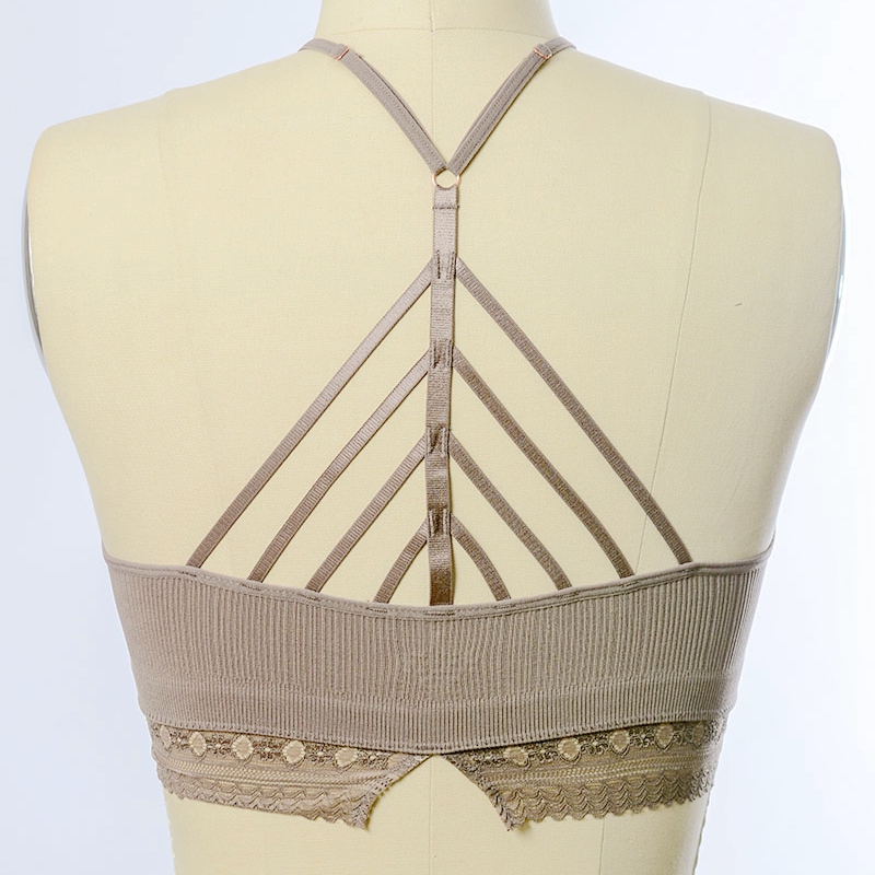 GA-5438 Grace Girl High Neck Crochet Lace Trim Bralette Hurt