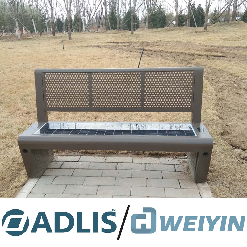 Stalowa black color bezprzewodowy Charger Solar Bench for Mobile