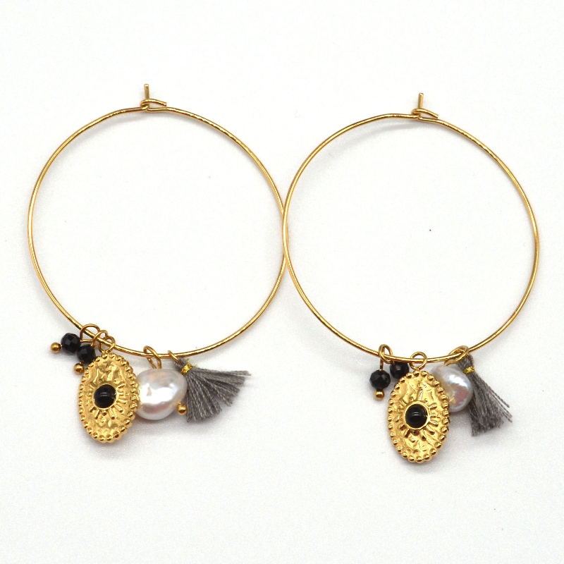 Złote klasyczne, polerowane okrągłe kolczyki ze stali nierdzewnej, fabryka przetwarzania biżuterii Chiny Ruifanbao