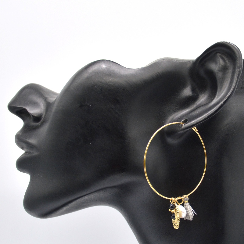 Złote klasyczne, polerowane okrągłe kolczyki ze stali nierdzewnej, fabryka przetwarzania biżuterii Chiny Ruifanbao