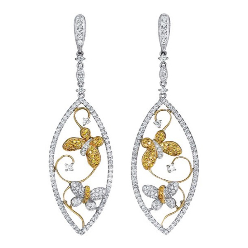 Womens liść frame niepowtarzalny motyl wisiorek kolczyki motyle skrzydła diamentowe insekt naszyjnik kolczyki na letnie przyjęcie urodzinowe prezenty Chiny Ruifanbao jubilera fabryka