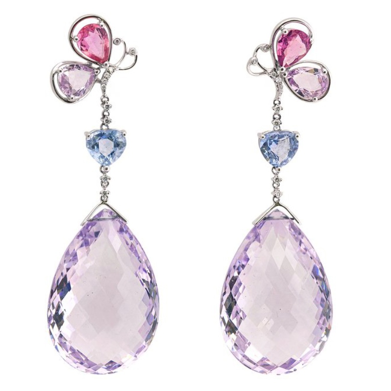 925 sterling silver motyl wisiorek kolczyki ustawienie pazura rzemiosło Chiny Ruifanbao fabryka przetwarzania biżuterii