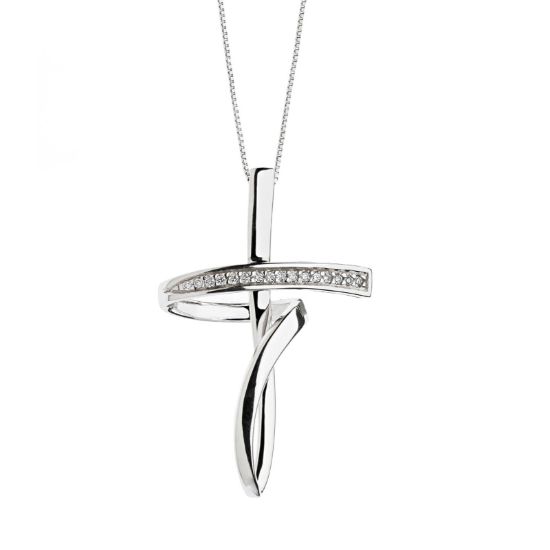 Panie europejski i amerykański prosty styl krzyż ze srebra próby 925 naszyjnik Chiny Ruifanbao fabryka przetwarzania biżuterii