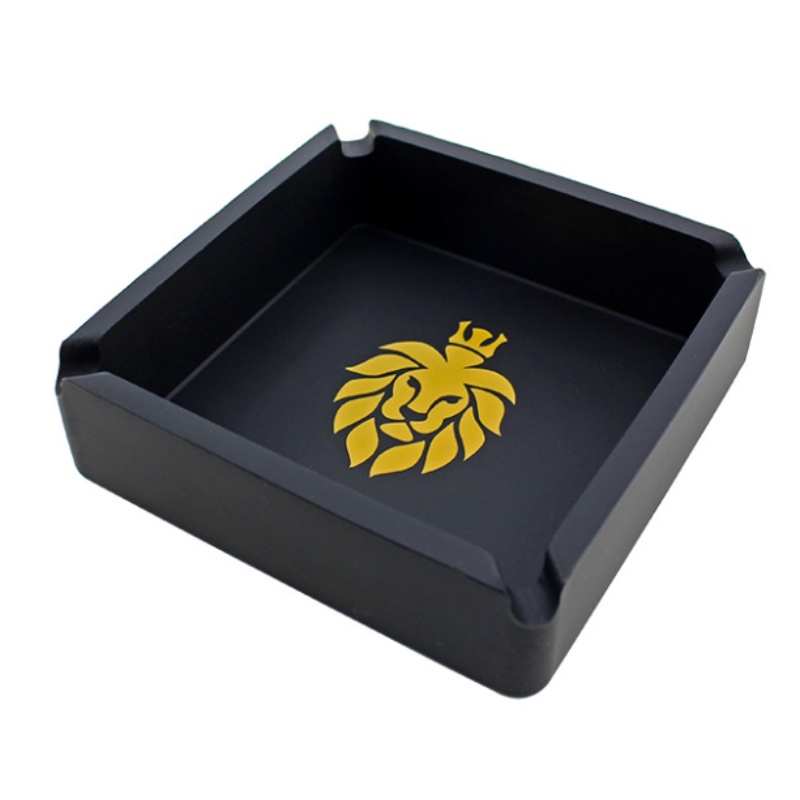 Duża kwadratowa popielniczka z nadrukiem