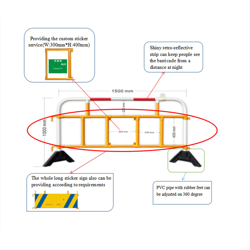 Plastikowe bariery kontrolne tłumu koszt producent barykad z rur pcv 1,5 m barier kontroli ruchu w magazynie z Chin