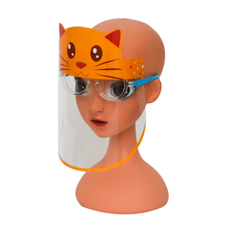 0.3mm Kids Light Custom Face Guard Plastikowa osłona twarzy Przeciwmgielna z okularami