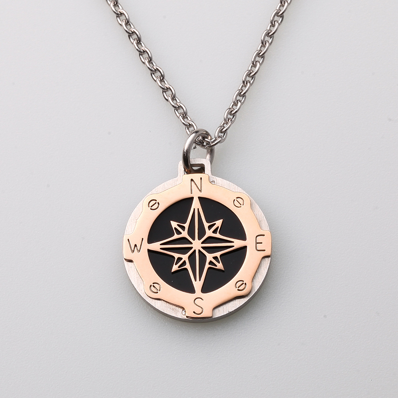 Włochy styl biżuteria ze stali nierdzewnej ster wiatr wisiorek kotwica męski naszyjnik wykonany w Chinach