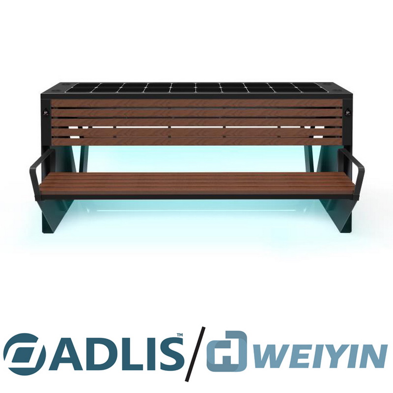 Ładowarka USB Bezprzewodowa ładowarka Oświetlenie LED Wysokiej jakości inteligentna ławka z energią słoneczną