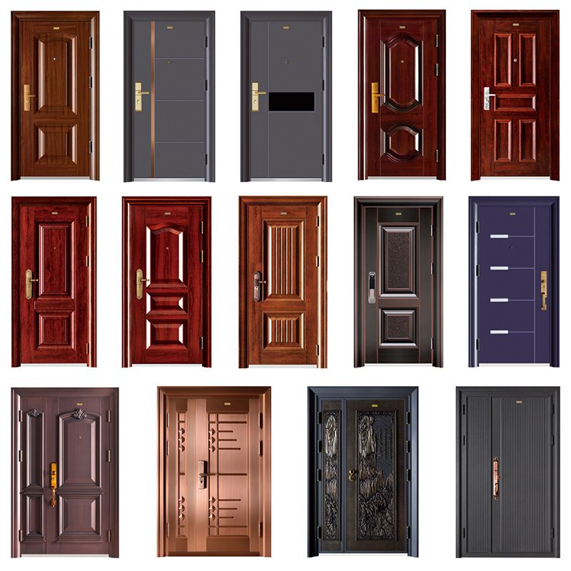 Brand New For Hotel Modern Doors Excellent Steel Door Hot Sprzedaż Iron Paint Colors Drzwi ze stali multifunkcjonalne dekoracyjne nowoczesne drzwi frontowe