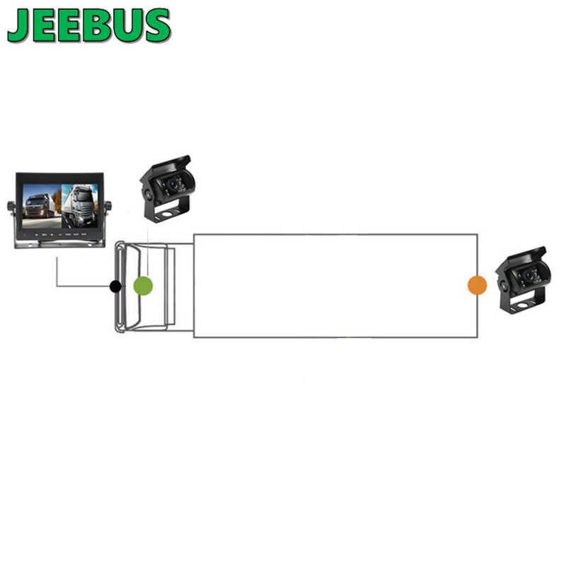 AHD 7-calowy monitor DVR Przewodowy przedni widok z tyłu System nagrywania wideo z kamery cofania dla autobusu ciężarówki