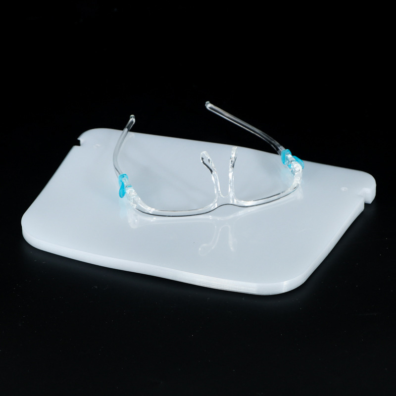 Transparent Shield OEM Anti Splash Reguable Face Protection Visor PET Film Face Shield with Glasses