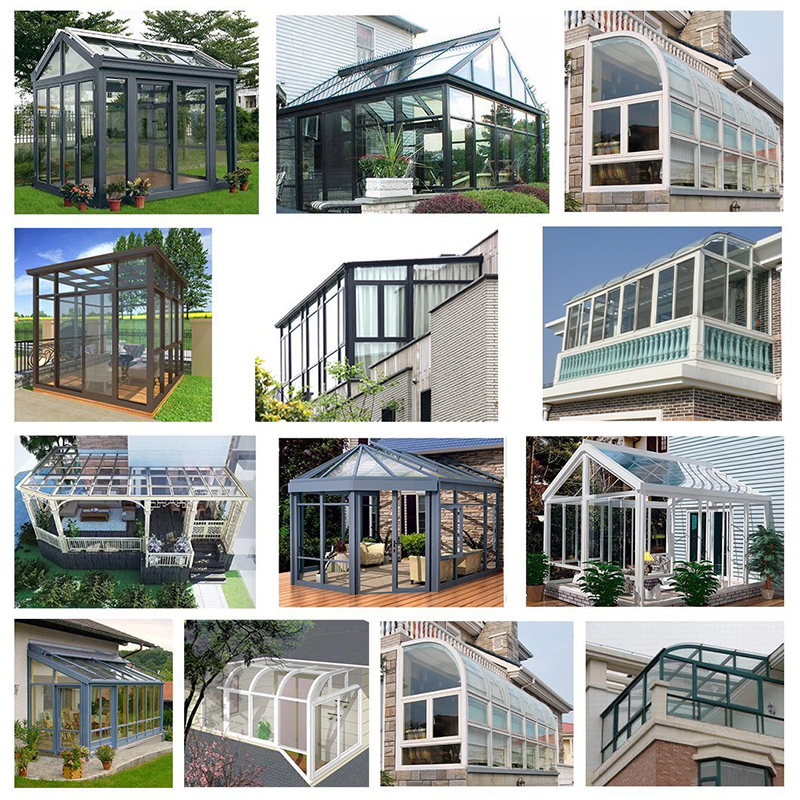 Profesjonalny Panels Glass Houses Portable Aluminium Sunroom New Design Wysoka Jakość Obniża Sunrooms Glass Green House Nowy glinowy Design