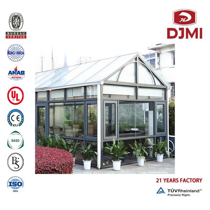 Design Aluminum Conservatory Glass Sunroom Multifunctional Aluminium Winter Garden Balcon Tea House Glass Sun Room Profesjonalny Veranda Sunroom House Shanghai Factory Best Seller New Design Aluminum Glass Sun Room