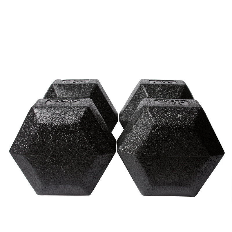 Rubber powleczony Solid Steel Hexagonal Dumbbell