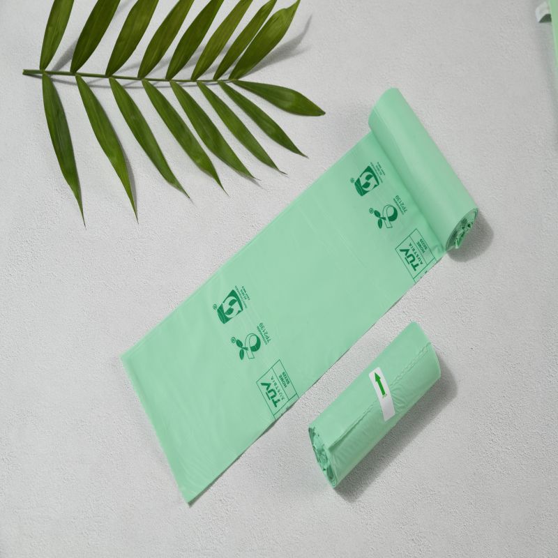 na bazie skrobi kukurydzianej ulegające biodegradacji 100% kompostowalne worki na odpadki na rolkach