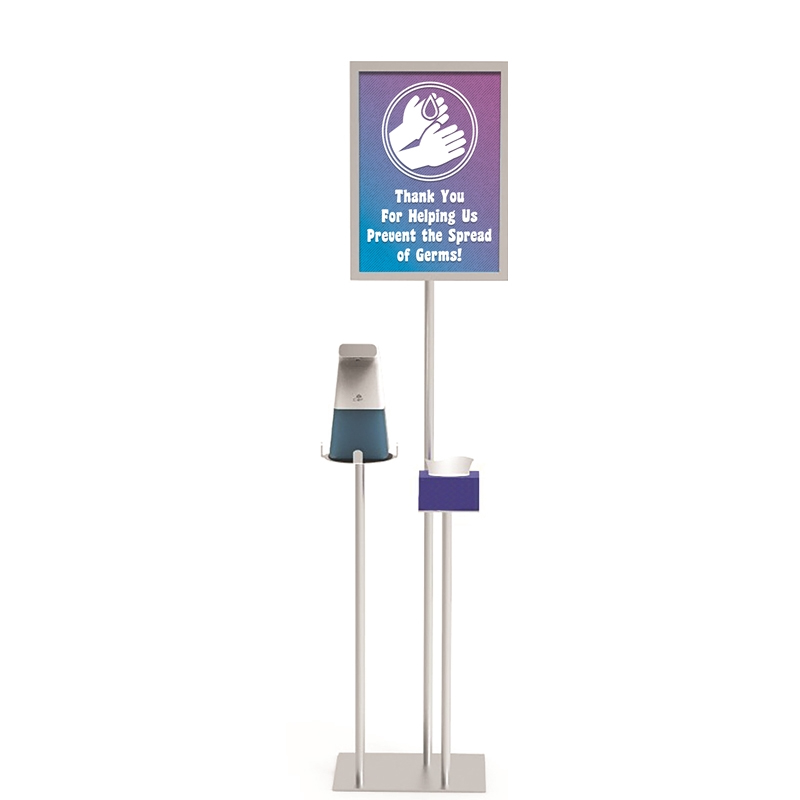 TMJ710 Floor Stand for Public Easy Assembly Cheap Metal Hand Sanitizer Display Rack