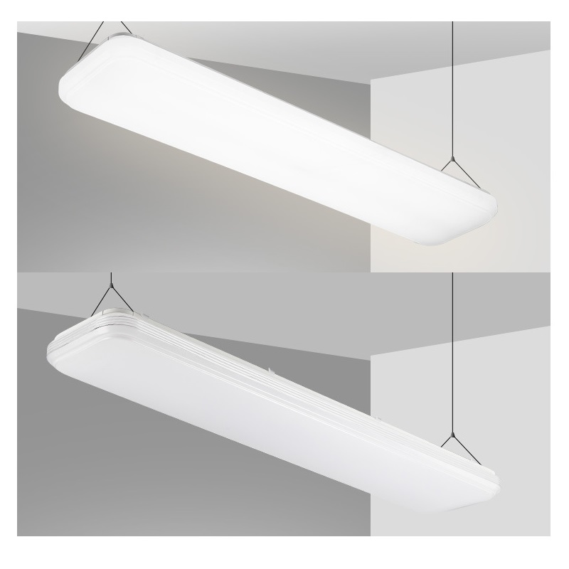 4FT LED Commercial Wrabowokół Shop Light Fifture 60W Low Bay Linear Flushmount Office Ceiling [4 lampa 32W fluorescencyjny ekwiwalent] 5000K Daylight White ETL Listed