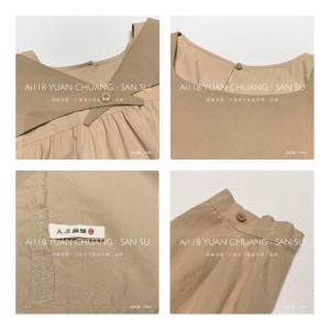 Luźny krój Minimalistyczny Stylowy Casual Jednolity kolor Drukowana bawełna i len Ponadgabarytowe niestandardowe sukienki koszulowe 19595