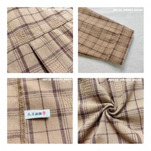 luźno dopasowany projekt Minimalist Stylish Casual Solid Striped Checked overshed cust 17796 Loose Checked Shirt