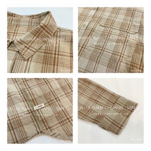 Luose-fitting design Minimalist Stylish Casual Solid color Striped Checked overshed custom 17828 Loose Checked Shirt