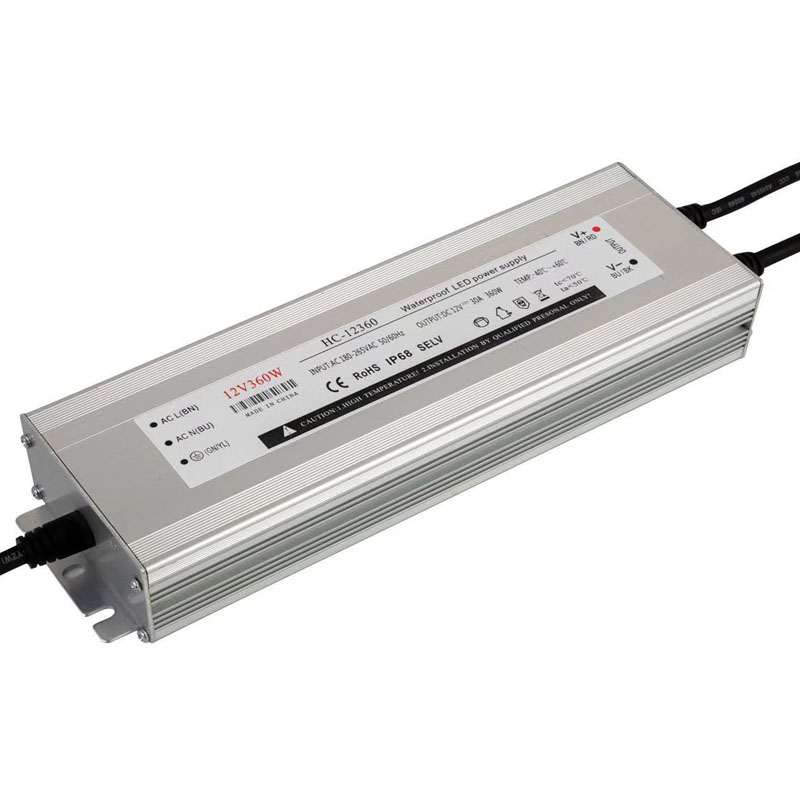 30A 12V 360W stałe napięcie wodoodporne diver aluminiowy zasilacz