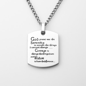 Stainless Steel Mens Womens jubiler wojskowy znacznik z wyrazami Inspiracyjny Nagi Tag Pendant