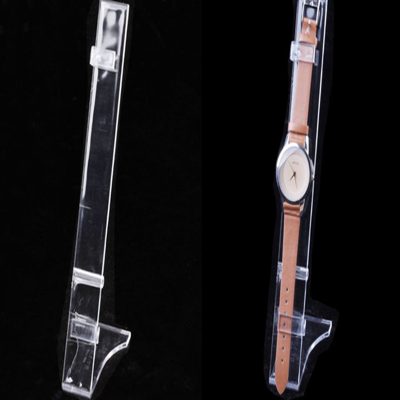 TMJ PP-587 Klarowny akrylowy uchwyt wyświetlacza pojedynczych zegarków Zwinięty plastikowy uchwyt wyświetlacza zegarka