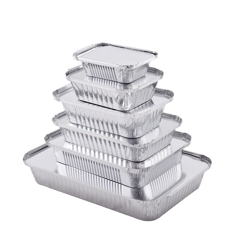 Jednorazowe pudełko do pakowania żywności fast food Złote i srebrne pudełko na lunch z folii aluminiowej do recyklingu