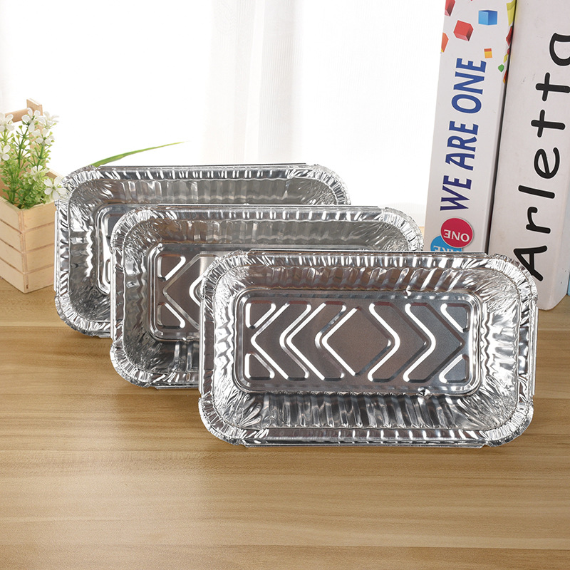 Własna restauracja używana do recyklingu żywności tacka do pieczenia talerz złoty srebrny aluminiowy pojemnik z folią spożywczą z pokrywą