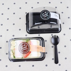 Jednorazowe nietoksyczne pudełko blistrowe o jakości spożywczej, łukowate, przezroczyste pudełko na ciasto na wynos, opakowanie na deser