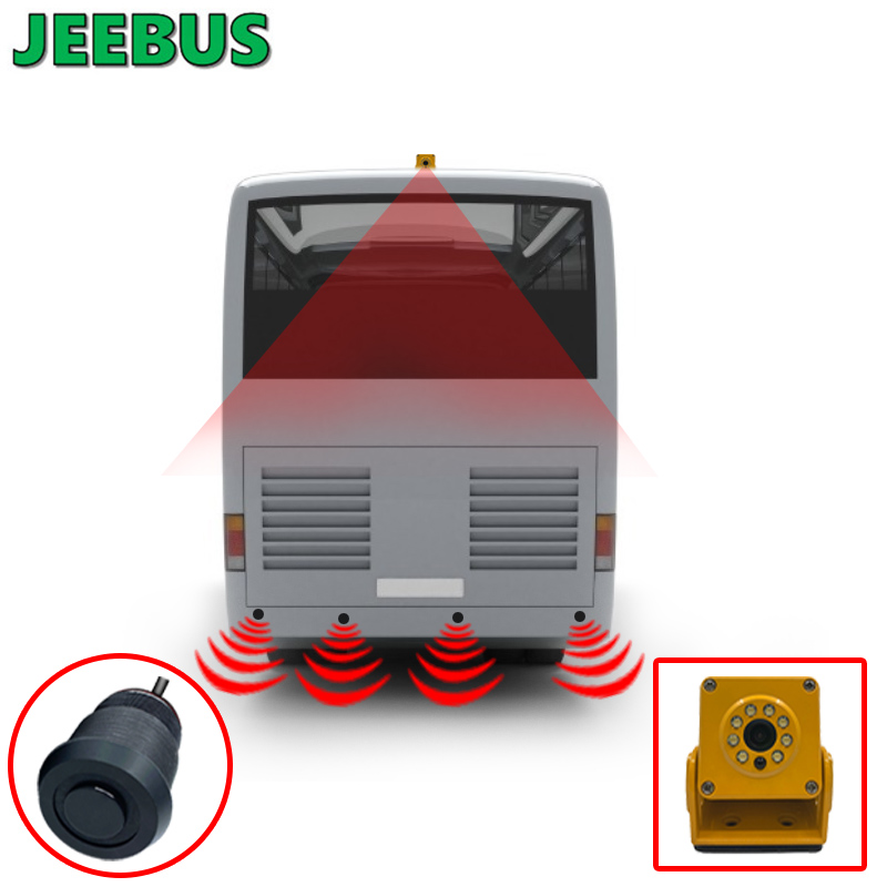 Pojazd Coach Bus Parking Radar Sensor Monitor Systemu HD 1080P Odwrotna Aparata z 16-czujnikami detekcji wizji cyfrowej ostrzegania