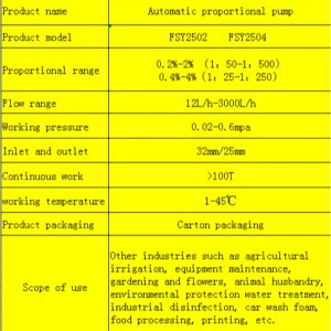 Automatyczna proporcjonalna pompa nawozu