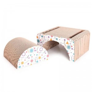 Połączenie kwadratowego stołka i pokładzie chwytania kota