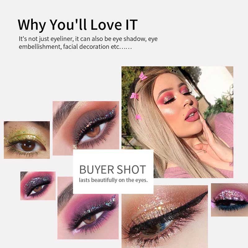 Kolorowe jasne flash Ciekłe kosmetyki długotrwałe błyskotliwość eyeliner