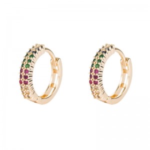 Korea Południowa Dongdaemun Copper Biżuteria Kolczyki Cyrkonki Kolczyki Europejskie i amerykańskie Akcesoria Mody Transgraniczne Źródła z pozłacanych kolczyków