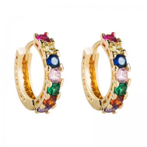 Koreańska biżuteria biżuteria mosiądz mikro-inkrustowany cyrkoni kolczyki kobiece w kształcie europejskiej i amerykańskiej temperamentu kolczyki w kształcie dzikich kolczyków