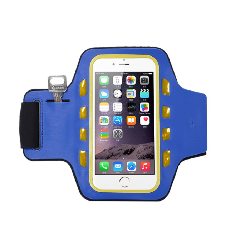 Bezpłatna próbka może być dostosowana do biegania LED Light Black Armband Phone Telefon komórkowy