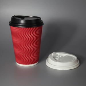 8OZ 12oz 16oz Dostosowane Dostosowane Papierowe Kubki Jednorazowe Drukowane Papier Double Wall Ripple Coffee Cup