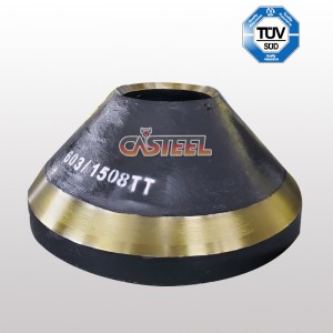 TEREX PEGSO TC1000, TC1150, TC1300 Cone Crusher wklęsłe Mnole Mn22Cr2