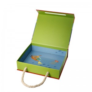 Hurtoweniestandardowe logo z recyklingu zabawka puzzle karton klapy magnetycznej prezent pakowanie pudełko z uchwytem