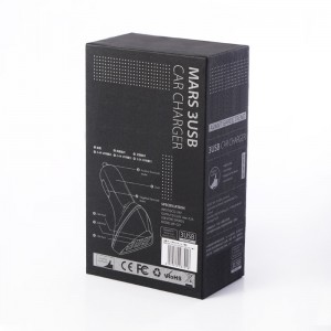 Drukowanie Pet Cover Car Ładowarka USB Kabel Luksusowe Czarne Pudełka do pakowania USB