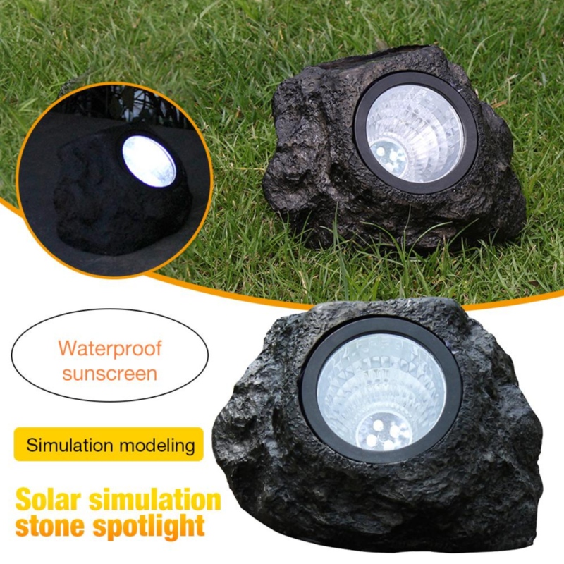 Outdoor LED Rocky Lampa 4 LED Słoneczny Krajobraz Kamień Ogrodowy Lawn Light