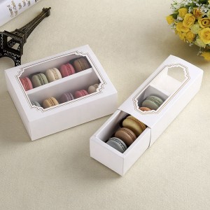 Recyklingu Szuflady Typ pudełka Do przechowywania Pudełko Białe Macaron Paper Box