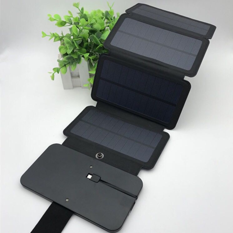 5W Wodoodporna przenośna składana torbana zewnątrz panelu słonecznego z ładowarką USB