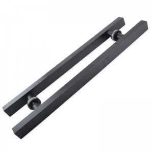 SS-031 Czarna wysokiej jakości wysokiej jakości szklana stalowa klamka pchnięcia h